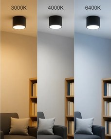 LED spotlámpa LED/10W/230V 3000/4000/6400K átm. 12 cm fekete