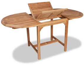 vidaXL tömör tíkfa kihúzható kerti asztal (110-160) x 80 x 75 cm
