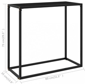 fekete edzett üveg tálalóasztal 80 x 35 x 75 cm