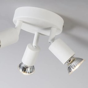 Modern fehér spotlámpa dönthető kerek 3-lámpás - Jeany