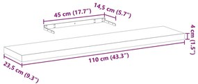 2 db szerelt fa függőpolc 110 x 23,5 x 4 cm