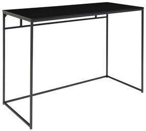 Acél vázas íróasztal, 100x45 cm, fekete - BITUME NOIR