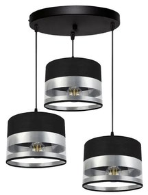 Csillár zsinóron MILO 3xE27/60W/230V ezüst/fekete