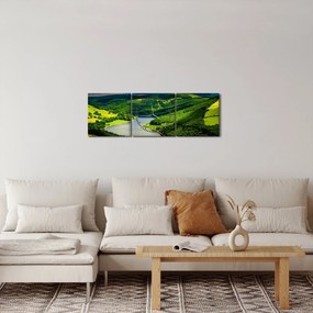 Kép - Zöld táj (órával) (90x30 cm)