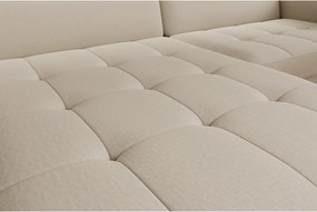 Bézs bársony kinyitható-tárolóhelyes sarokkanapé (bal oldali-heverő résszel) Gomsi – ELTAP