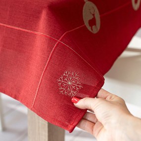 Abrosz karácsonyi hímzett Csillogó Rénszarvas 140x220 rénszarvas gömbök