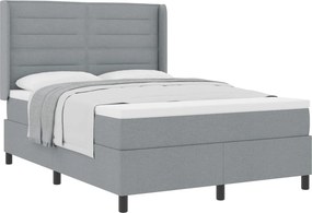 vidaXL Boxrugós ágy matracmal Világosszürke 140 x 200 cm szövet