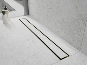 Mexen Lapos rozsdamentes acél zuhanytálca 80 cm (2in1) - M13 minta, arany, 1510080-15