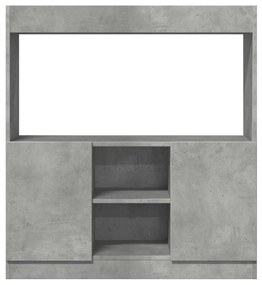 betonszürke szerelt fa magasszekrény 92 x 33 x 100 cm