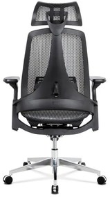Kancelářská židle, šedá MESH síťovina, lankový mech., kovový kříž