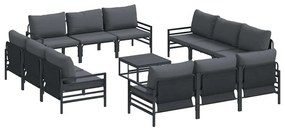 Kerti Kanapé Szett 13 pcs Antracitszürke Acél