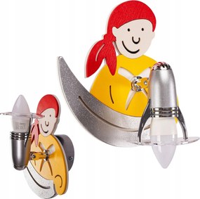 Gyerek Fali Lámpa Kalóz E14 Sablonnal Gyerekszoba Fali lámpa