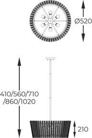 Zuma Line BACH P0547-06H-F9AC Függőlámpa 6x40W/E14 IP20