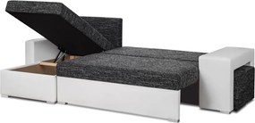 HUBI Kinyitható sarokkanapé Ezüst/fekete