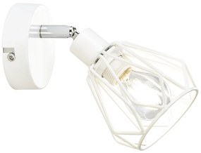 Fali lámpa, fehér/fém, OKIRA TYP 2