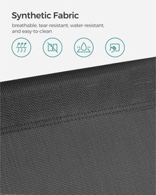 Összecsukható napozóágy napellenzővel 53 x 193 x 29,5 cm, 150 kg-ig terhelhető, sötétszürke