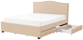 Franciaágy 180 cm MONTHY (ágyráccsal és tárolóhellyel) (bézs). 1007378