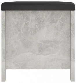 betonszürke szerelt fa tárolódoboz párnával 105 x 40 x 45 cm