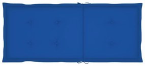 4 db tömör tíkfa kerti szék királykék párnákkal