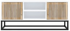 fehér szerelt fa és vas TV-szekrény 105x30x45 cm
