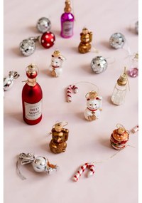 Üveg kézzel készített karácsonyfadísz készlet 4 db-os 9,5 cm Tequila – Sass &amp; Belle