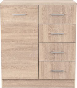 Miami komód 1ajtós 4 fiókos 80x92 cm sonoma tölgy-sonoma tölgy