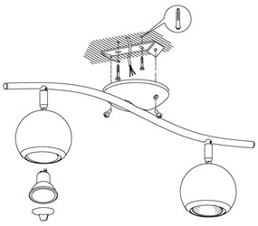 EGLO 31002 - LED Spotlámpa BIMEDA 2xGU10/3W LED