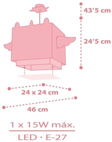 Dalber 64592 - Gyerek csillár LITTLE UNICORN 1xE27/15W/230V