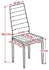 Maasix SWTG Magasfényű Fehér - Beton 4 személyes étkezőszett Fekete Elvira székekkel N