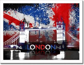 Poszterek keretben 40x30 Tower Bridge zászlóval