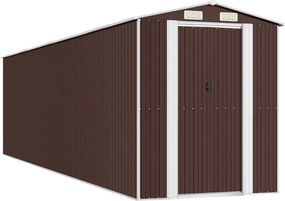 vidaXL sötétbarna horganyzott acél kerti fészer 192 x 772 x 223 cm