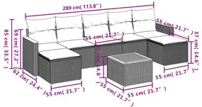 8 részes bézs polyrattan kerti ülőgarnitúra párnával