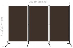 barna 3 paneles paraván 260 x 180 cm