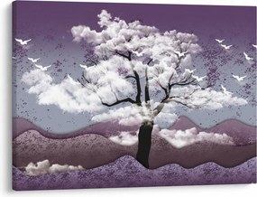 Kép - Fa a felhőkben (70x50 cm)