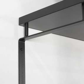 Fekete fém fali fogas polccal Rex – Spinder Design