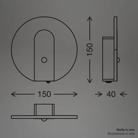 Briloner 3889012 - TARO újratölthető LED fali lámpa érzékelővel 2,5W/5V 1800 mAh matt