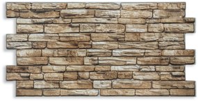 3D PVC falpanel Barna kőmintás, rózsdabarna, barna színnel.