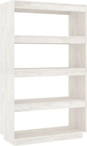 vidaXL fehér tömör fenyőfa könyvszekrény/térelválasztó 80x35x135 cm