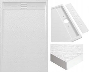 Fehér Téglalap Alakú Zuhanytálca 120 x 80 CM Viva Kompozit