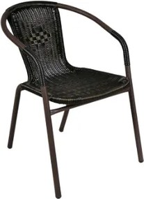 GARTHEN Kerti rattan szék 73x53x60 cm sötétbarna
