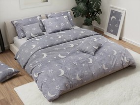 Sötétben világító mikroplüss ágyneműhuzat BIG MOON szürke Ágyneműhuzat mérete: 70 x 90 cm | 140 x 200 cm