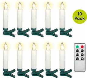 10 db vezetĂ©k nĂ©lkĂŒli Led gyertya karĂĄcsonyfĂĄkhoz