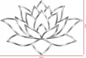 Modern fali dekoráció lótuszvirág rozsdamentes acél 100x69 cm Glamour