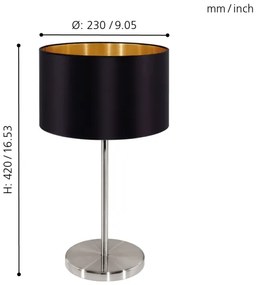 Eglo 31627 - MASERLO asztali lámpa 1xE27/60W/230V