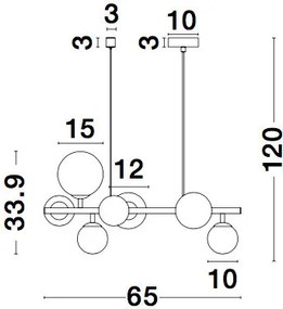 Függeszték Fekete ODILLIA NOVA LUCE 9009250