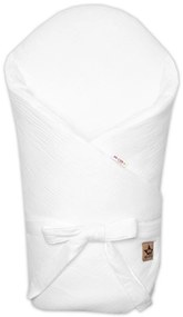 Muszlin kötős pólyazsák merevítéssel, Baby Nellys, 75x75cm, fehér