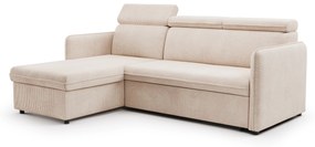 Barcelia Mini kanapé, alvó funkcióval - bézs kordbársony, lezser Anafi 22