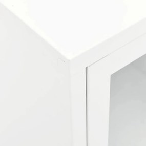 fehér acél és üveg TV-szekrény 105x35x52 cm