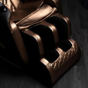 Masszázsfotel Barna Eco-bőr Kárpittal. Angol Vezérlés - Menü. VX MAX