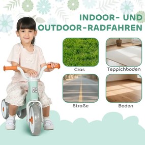 AIYAPLAY Kisgyermek futóbicikli pedál nélkül, 3 csendes kerékkel, beltéri és kültéri, limezöld
